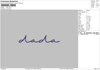 Dada Embroidery File 6 sizes