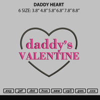 Daddy Heart Embroidery File 6 sizes