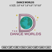 Dance Worlds Embroidery File 6 sizes