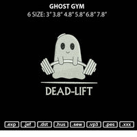 Ghost Gym Embroidery File 6 sizes