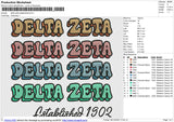 Delta Zeta Established Embroidery