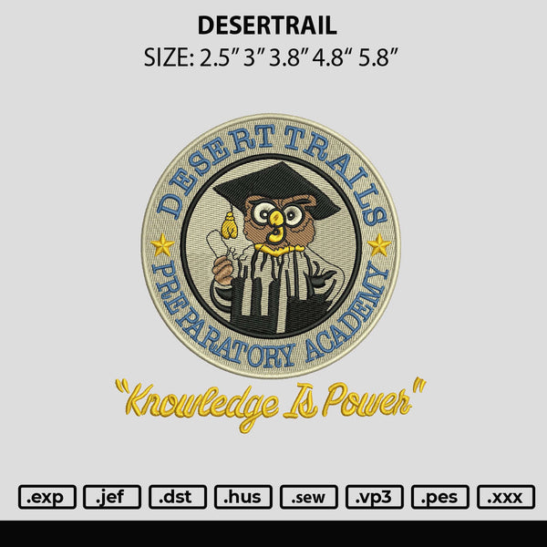 Desertrail Embroidery File 5 sizes