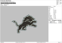 Lion Black Embroidery File 6 sizes