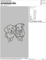 Dogs Outline Embroidery