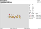 Dino Hearts Embroidery File 6 sizes