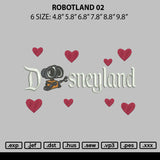 Robotland 02 EMbroidery File 6 sizes