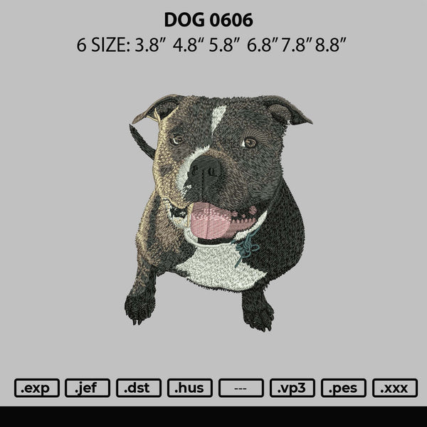 Dog 0606 Embroidery File 6 sizes