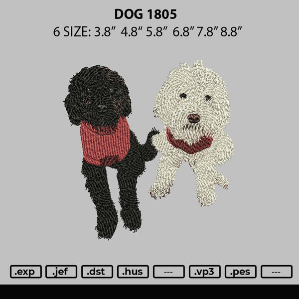 Dog 1805 Embroidery File 6 sizes