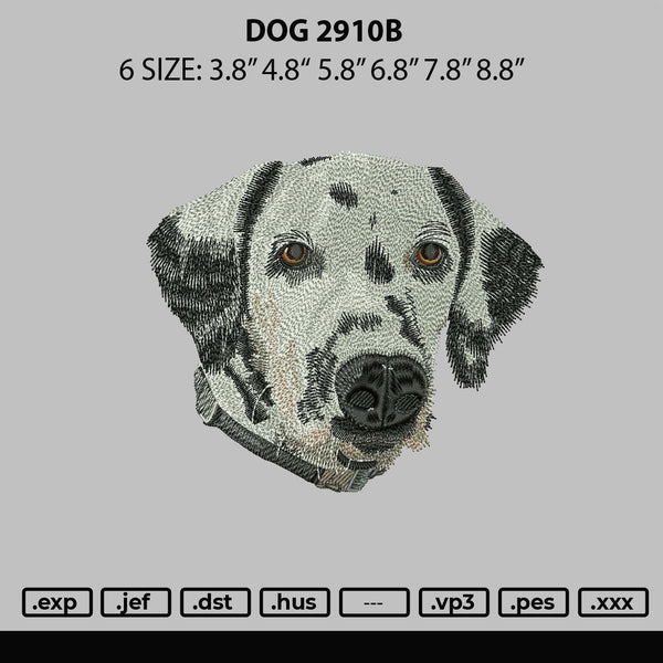 Dog 2910b Embroidery File 6 sizes