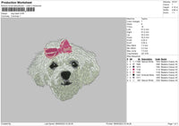 Dog Head Embroidery File 6 sizes