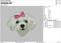 Dog Head Embroidery File 6 sizes