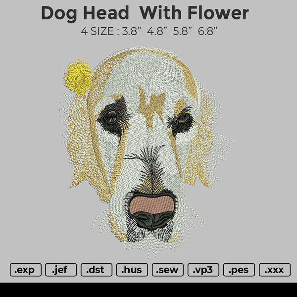 Dog Head With Flower