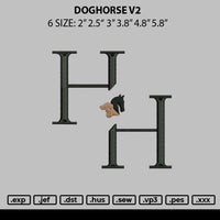 Doghorse V2 Embroidery File 6 sizes