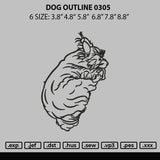 Dog Outline 0305 Embroidery File 6 sizes