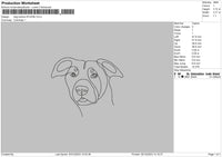 Dog Outline 0312b Embroidery File 6 sizes