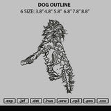 Dog Outline Embroidery File 6 sizes