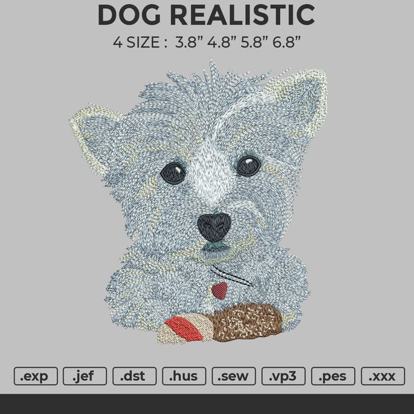 Dog Realistic Embroidery