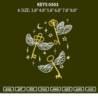 Keys 0503 Embroidery File 6 sizes