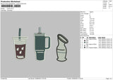 Drinks Embroidery File 6 sizes