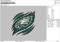 Eagle Ripped Embroidery File 6 sizes