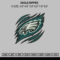 Eagle Ripped Embroidery File 6 sizes