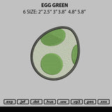 Egg Green Embroidery File 6 sizes