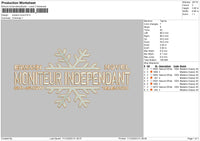 Snow Text Embroidery File 6 sizes