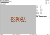 Esposa Text Embroidery File 6 sizes