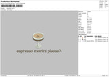 Coffee1812 Embroidery File 6 sizes