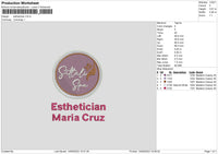 Esthetician Embroidery File 6 sizes