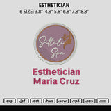 Esthetician Embroidery File 6 sizes