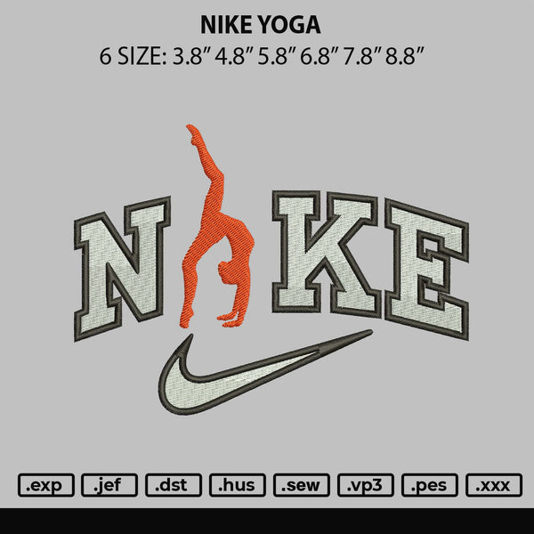 Nike Yoga Embroidery File 6 sizes