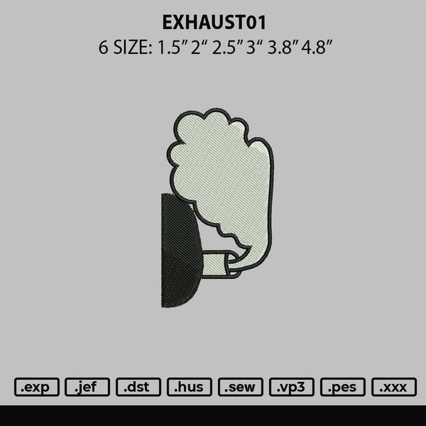 Exhaust01 Embroidery File 6 sizes
