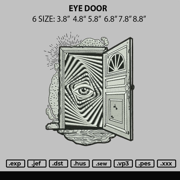 Eye Door Embroidery File 6 sizes