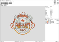 Fatheads Embroidery File 6 sizes