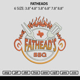 Fatheads Embroidery File 6 sizes