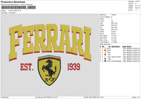 Ferrari39 Embroidery File 6 sizes