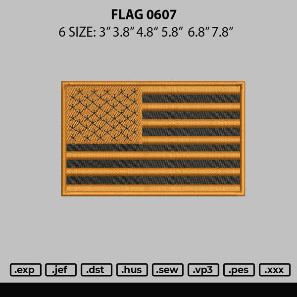 Flag 0607 Embroidery File 6 sizes