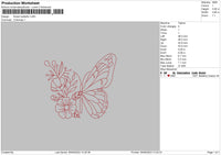 Flower Butterfly 0509 Embroidery File 6 sizes