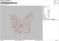 Flower Butterfly 0509 Embroidery File 6 sizes