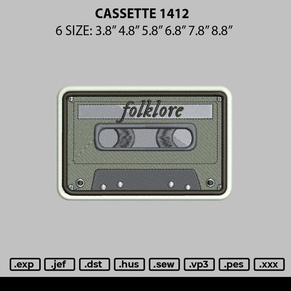 Cassette 1412 Embroidery File 6 sizes