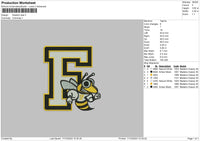 Freedom Bee Embroidery File 6 sizes