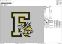 Freedom Bee Embroidery File 6 sizes