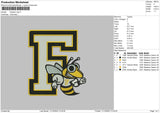 Freedom Bee Embroidery File 6 sizes