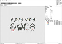 Friends Halloween v2 Embroidery