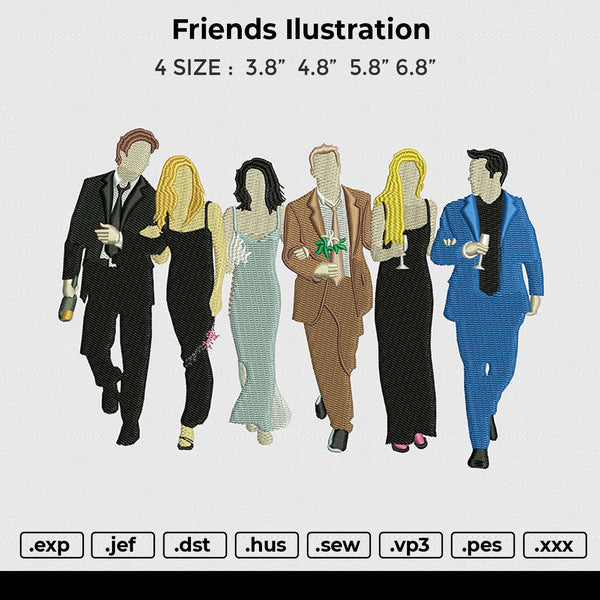 Friends Ilustration Embroidery