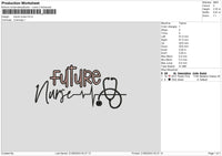 Future Nurse Embroidery File 6 sizes