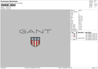 Gant Embroidery File 6 sizes