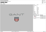 Gant Embroidery File 6 sizes