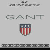 Gant Embroidery File 6 sizes